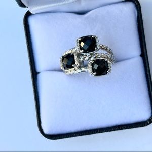 Black and silver ring